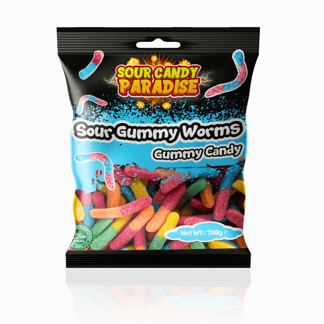 Sour Candy Paradise Gummy Candy Sour Worms 100g