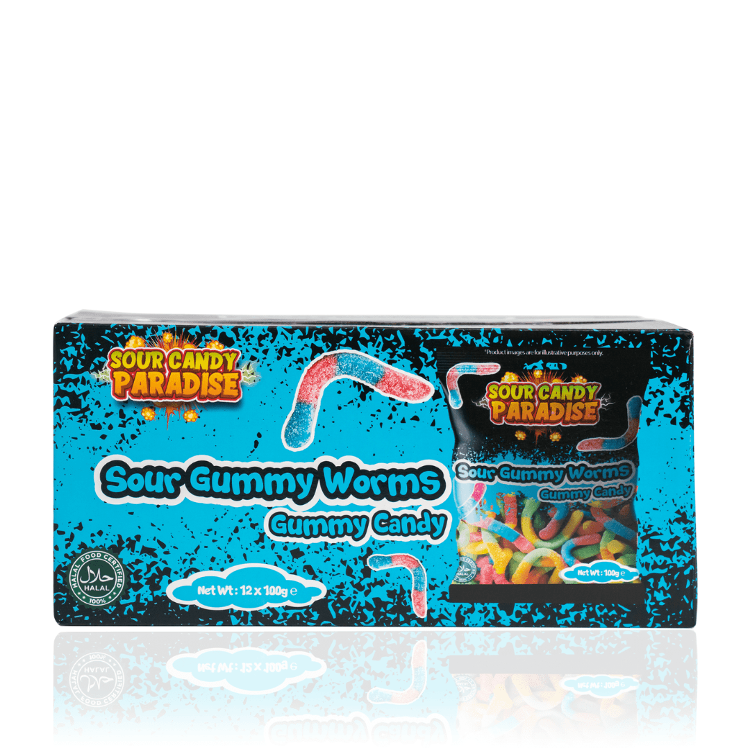 Sour Candy Paradise Gummy Candy Sour Worms 100g